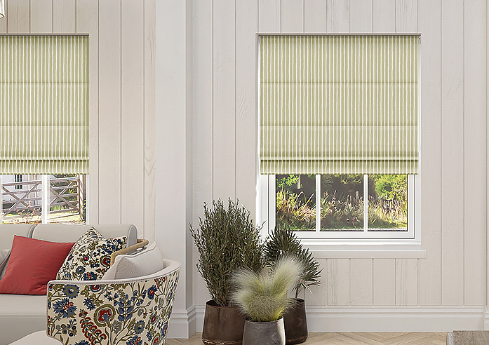 Vintage Stripe, Sage - Twist&Fit Roman Blind - Image 3